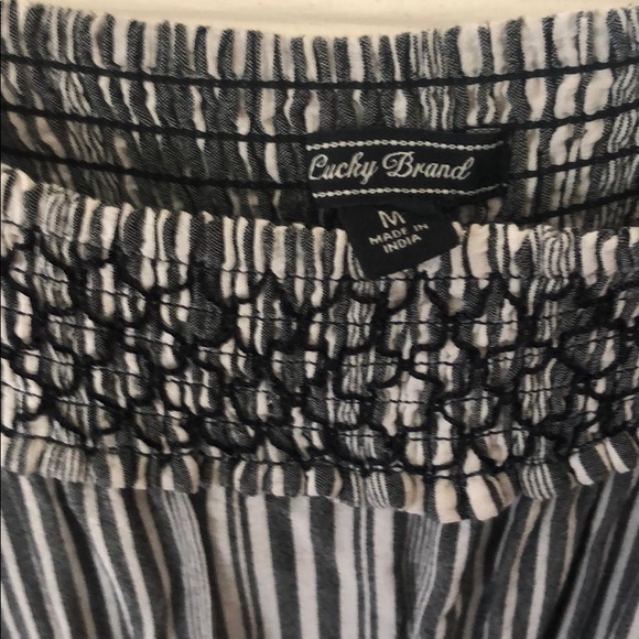 Black/white striped jumper. Elastic-waist w/tassel - Picture 2 of 5